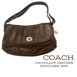 Coach Chocolate Brown Leather Shoulder Bag